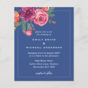 Budget Floral bleu Bourgogne rose orange Mariage
