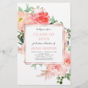 Budget Floral Blush 2023 Photo Grad Invitation