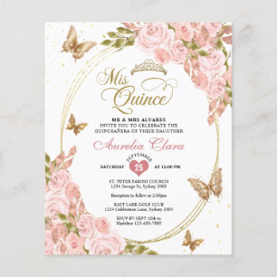 BUDGET Floral Blush Or Papillon rose Mis Quince