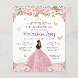 Budget Floral Blush Or Rose Princesse Quinceanera