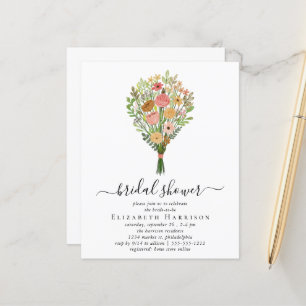 Budget Floral Bouquet Nuptiale Douche Invitation