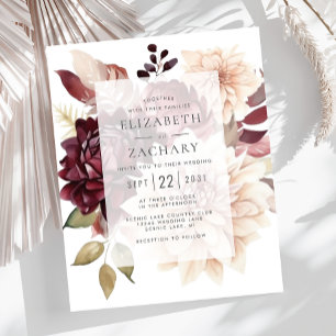 Budget Floral Bourgogne crème Mariage de automne I