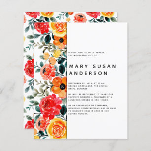 BUDGET Floral Célébration de la vie Invitation