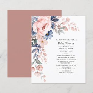 Budget Floral Couples Baby shower rose Invitation