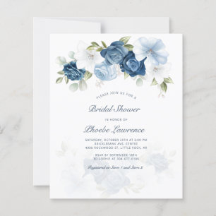 Budget Floral Dusty Blue Watercolor Fête des marié