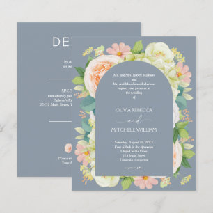 Budget Floral Dusty Mariage bleu tout en un Invita