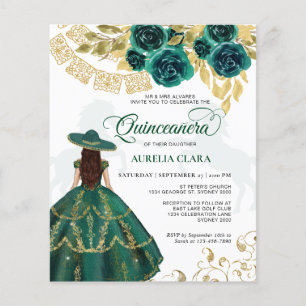 Budget Floral Emerald Cheval Vert Quinceañera