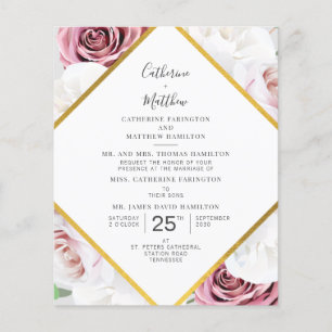 Budget Floral Faire-part de mariage de script géom