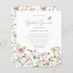 Budget Floral Fleur sauvage Invitation de Brunch