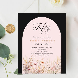 Budget floral fleur sauvage rose noir 50e annivers