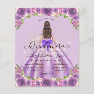 Budget Floral Lumière Purple Princesse Quinceanera