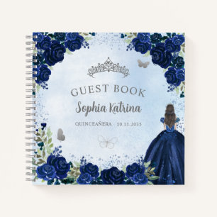 Budget Floral Marine Blue Grey Quinceanera Livre d