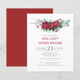 Budget Floral Noël Open House Invitation