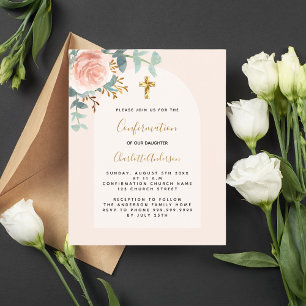 Budget floral or rose Confirmation d'invitation