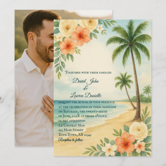 Budget Floral Palm Treen photo Faire-part de maria