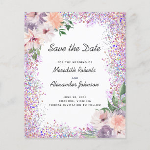 Budget Floral Parties scintillant QR Code Enregist
