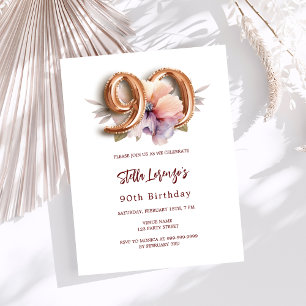 Budget floral pêche en or blanc 90e anniversaire