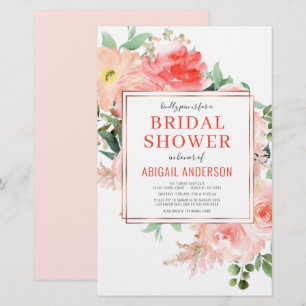 Budget Floral Pêche nuptiale Invitation à la douch