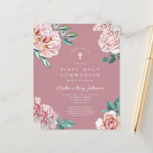 Budget Floral Peonies rose Fille Première Communio