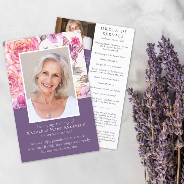 BUDGET Floral Peony Programme de service commémora (Créateur téléchargé)