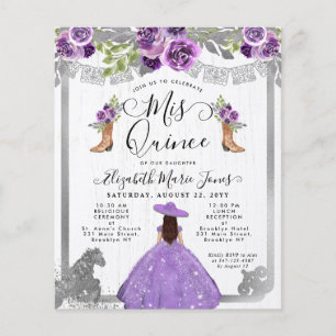 Budget Floral Purple Argent Charra Quinceanera