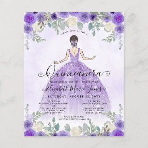 Budget Floral Purple Princesse Anniversaire Quince
