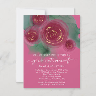 Budget Floral QR Code Rose or Marsala rose