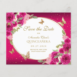 BUDGET Floral Rose or papillon Quinceanera