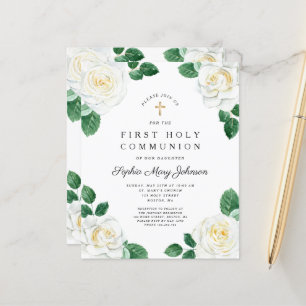 Budget Floral Roses Blanches Fille Première Commun