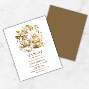 Budget Floral Tea Party Nuptiale Douche Invitation
