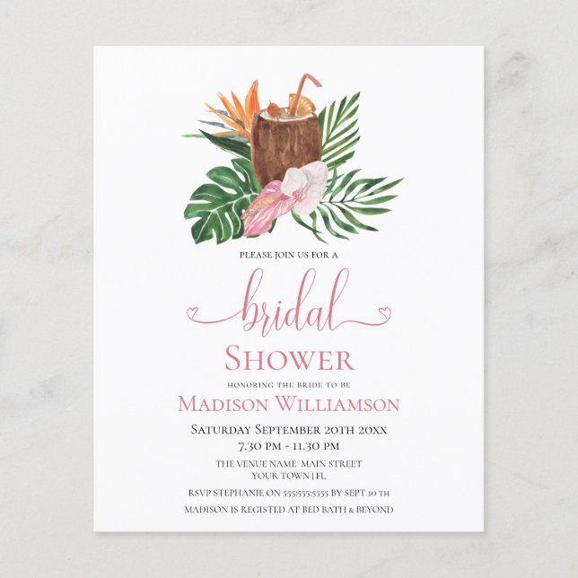 Budget Floral Tropical | Réception de mariage Cock (Devant)