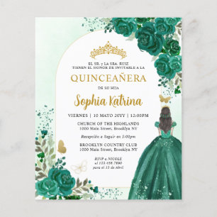 Budget Floral Vert BILINGUE Espagnol Quinceanera