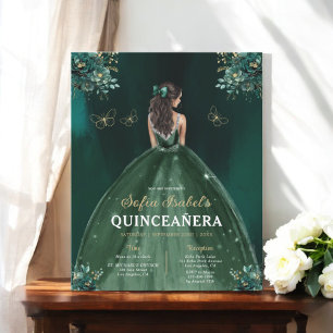 Budget Floral Vert Bilingue Espagnol Quinceanera
