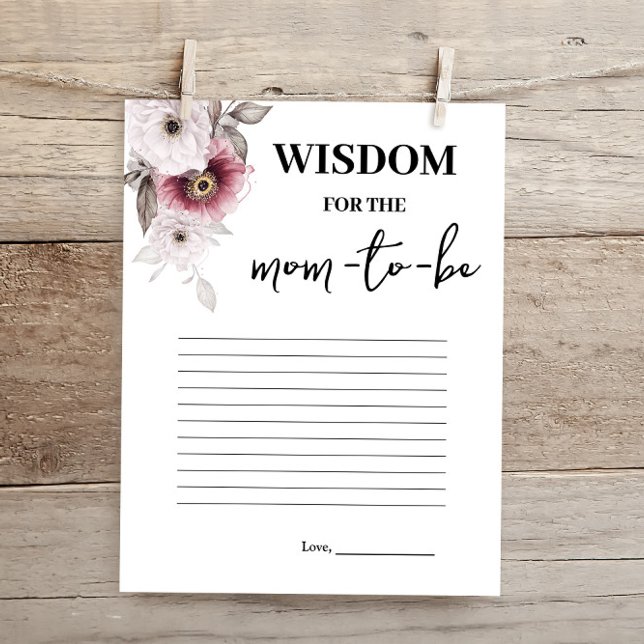 Budget Floral Wisdom pour le jeu de Baby shower Ma (Créateur téléchargé)