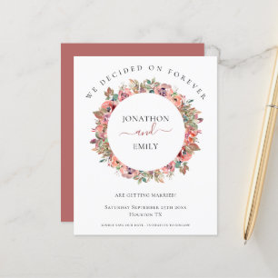 Budget Floral Wreath Wedding Enregistrer la date