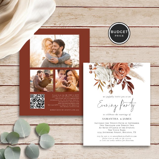 Budget Florals 3 Photos Mariage Soirée (Front and back view)