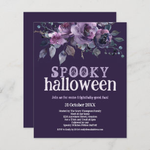 Budget Floraux violets Éffrayant Halloween Invitat