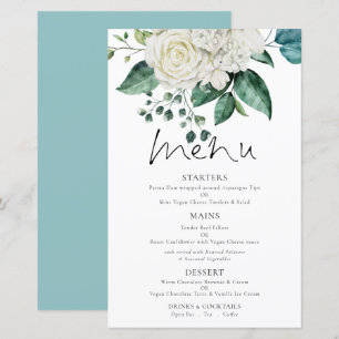 Budget Flore blanche Eucalyptus Menu Mariage