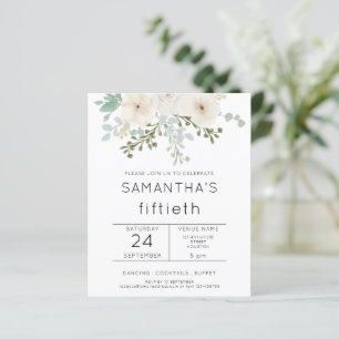 Budget Flore blanche Invitation 50e anniversaire