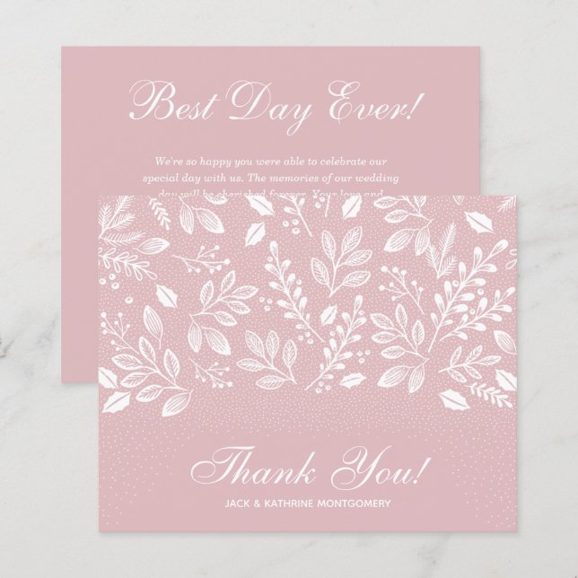 Budget Folift White Script Dusty Rose Merci (Devant / Derrière)