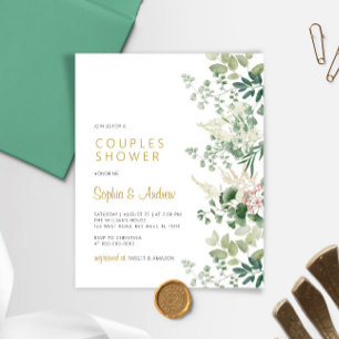 Budget Forest Green Couples Shower Invitation