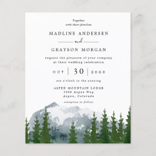Budget Forest Mountain Faire-part de mariage