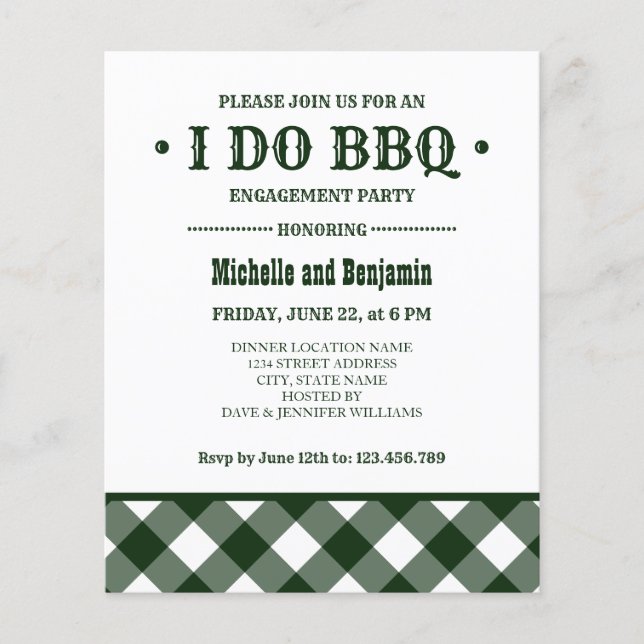 BUDGET Forêt Plaid I DO BBQ Engagement Party (Devant)