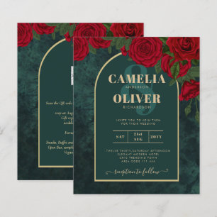 BUDGET ForêtVert ROUGE Roses d'hiver Mariage INVIT