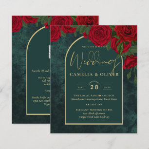 BUDGET ForêtVert ROUGE Roses d'hiver Mariage INVIT