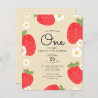 Budget fraise 1er anniversaire Invitation