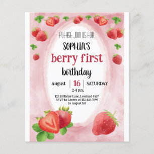 Budget fraise 1er anniversaire Sweet Berry Invitat
