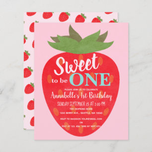 Budget Fraise Enfants Premier Invitation d'anniver
