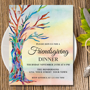 Budget Friendsgiving Thanksgiving Dîner Invitation