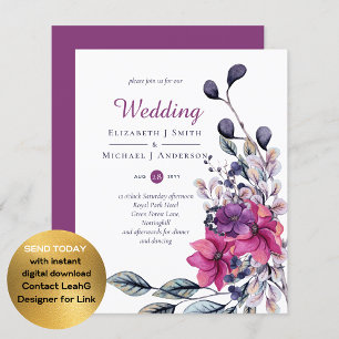 BUDGET Fuchsia Mariage rose violet invite